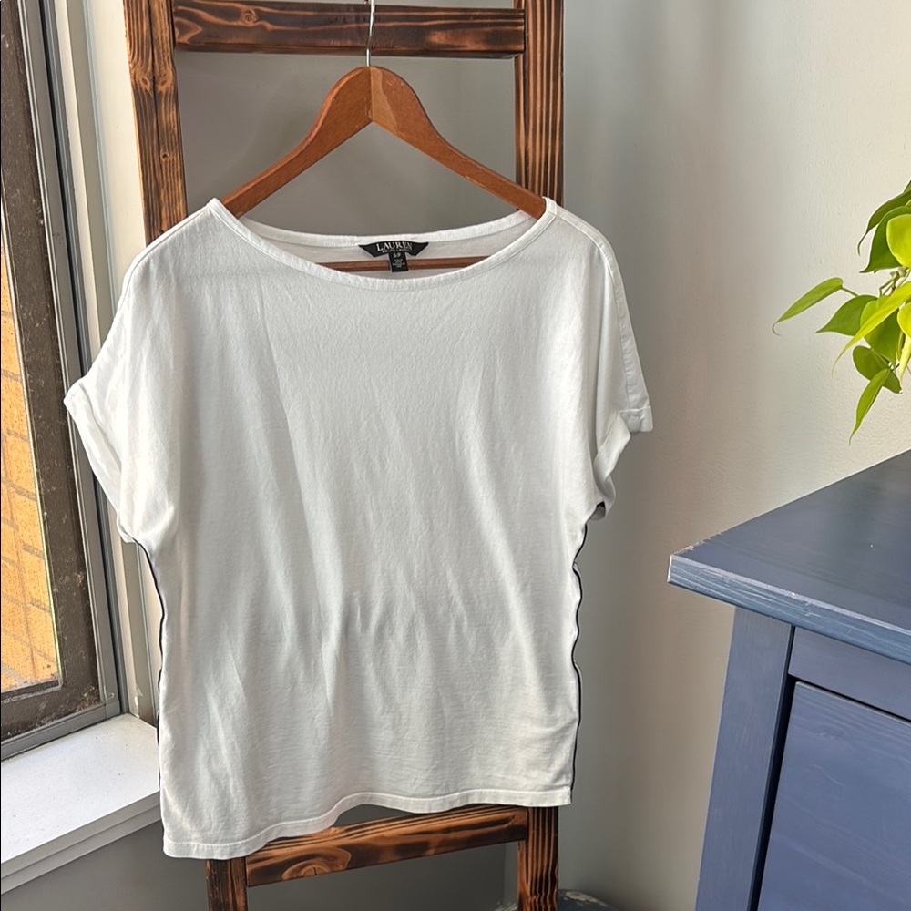 Lauren Ralph Lauren White Relaxed Dolman Sleeve Tee